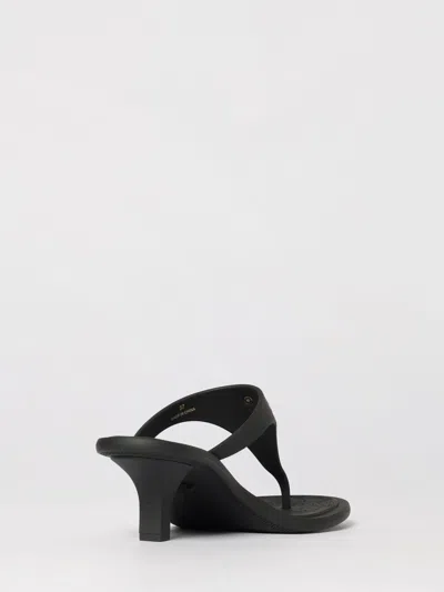 Versace Kitten Heel Thong Sandals With Medusa Detail In Black