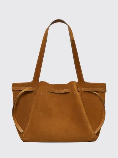 Tory Burch Romy Pebble Leather Bucket Bag In Brown