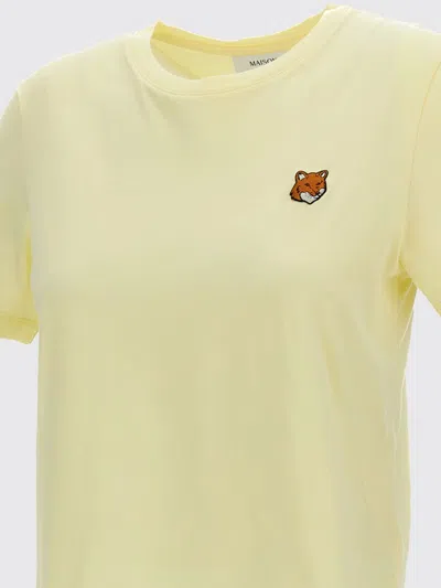 Maison Kitsuné Fox Head Regular T-shirt In Yellow