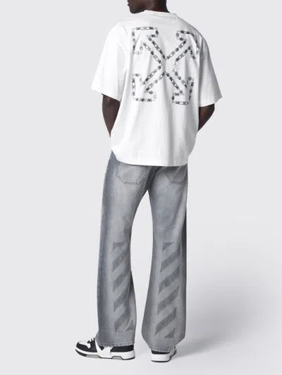 Off-white Graphic Print Crew Neck Short Sleeve T-shirt In White