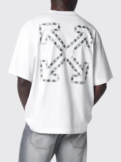 Off-white Graphic Print Crew Neck Short Sleeve T-shirt In White