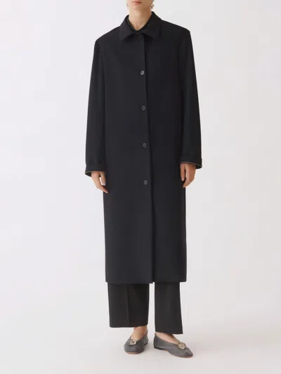 Fabiana Filippi Polyester Viscose Elastane Coat In Black