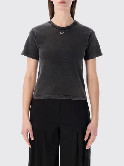 Ottolinger Pierced Fitted T-shirt In Gray