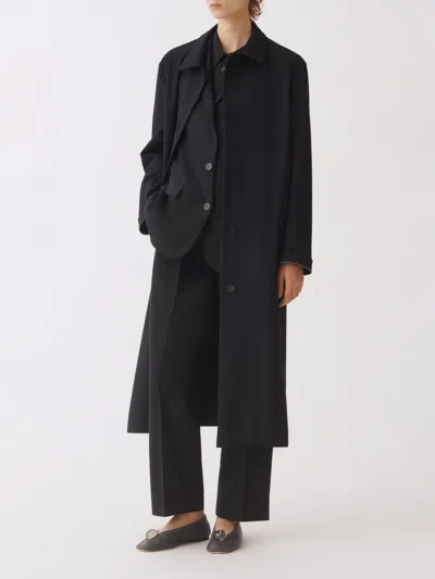 Fabiana Filippi Polyester Viscose Elastane Coat In Black