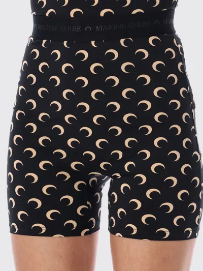 Marine Serre Womens Inverse Tan Moon Logo Stretch-jersey Shorts Xl In Black