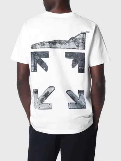Off-white Graphic Print Crew Neck Short Sleeve T-shirt In White