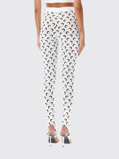 Marine Serre Crescent Moon Lycra Leggings With All-over Logo In White