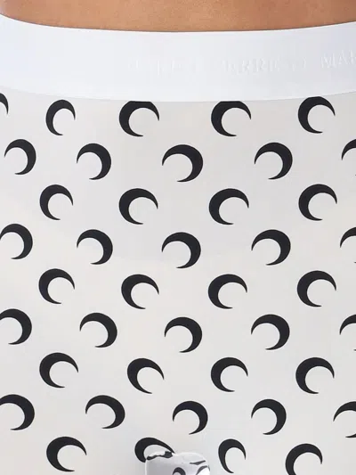 Marine Serre Crescent Moon Lycra Leggings With All-over Logo In White