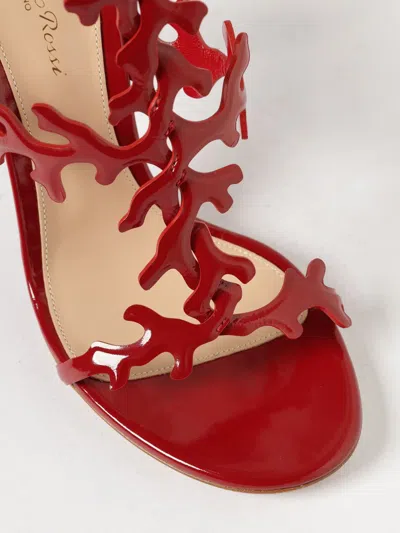 Gianvito Rossi Red Cut-out Ankle-strap Heels In Red