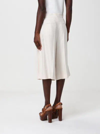 Max Mara Beige Linen Twill Mxmkaki Bermuda Shorts In Multi