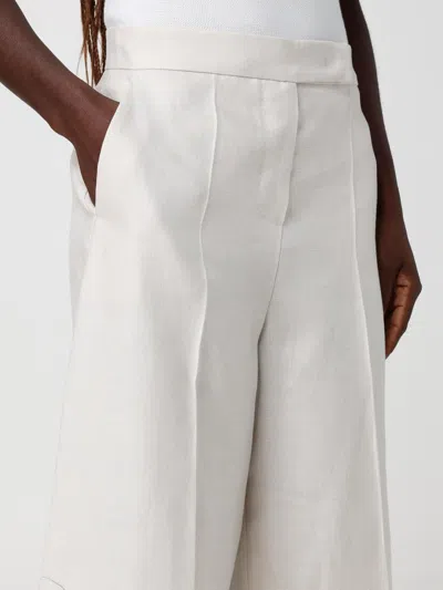 Max Mara Beige Linen Twill Mxmkaki Bermuda Shorts In Multi