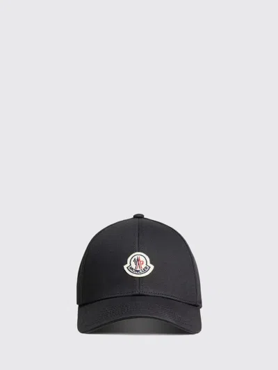 Moncler Cotton Gabardine Baseball Cap With Curved Brim In Black