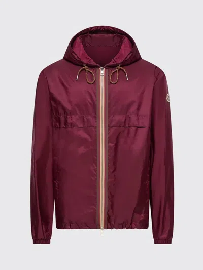 Moncler Hooded Jacket With Adjustable Hood For Men In Burgundy