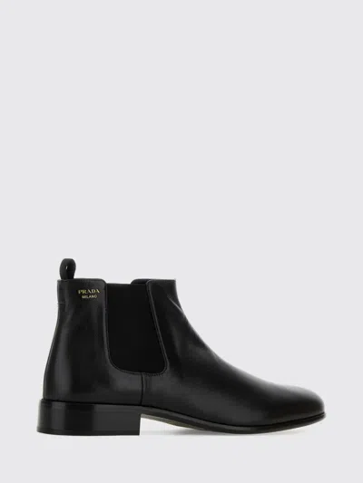 Prada Ankle Boots Elastic Side Panels Design In Black
