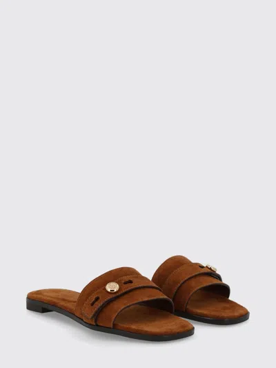 Tory Burch Romy Strap Button Slide In Brown