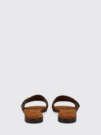 Tory Burch Romy Strap Button Slide In Brown