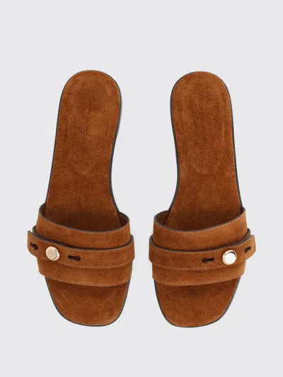 Tory Burch Romy Strap Button Slide In Brown