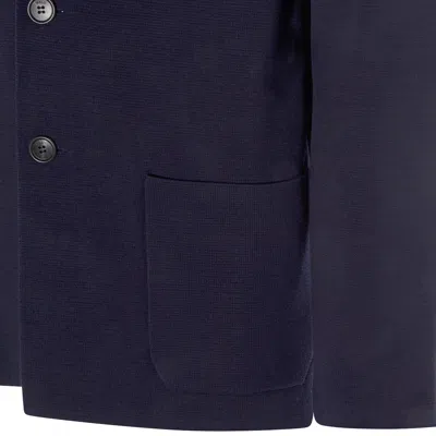 Malo Flap-pocket Button Jacket In Blue