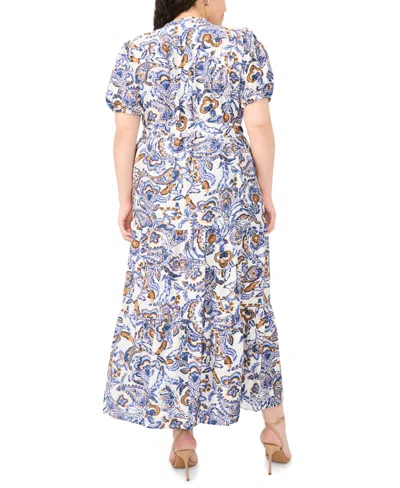 Msk Plus Size Split Neck Maxi Dress In Multi