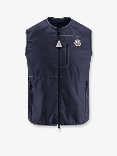 Moncler Alshain Vest Sleeveless Design Chest Pocket In Blue