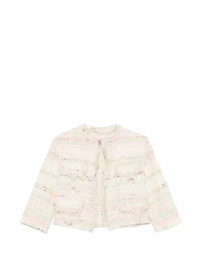 Bye Cotton Blend Short Jacket In Pink