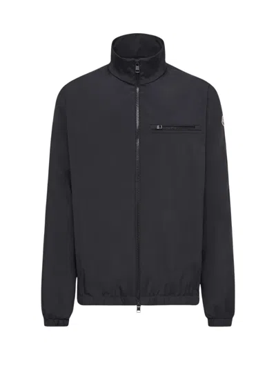 Moncler Danby High Collar Jacket Zipped Pocket In Black