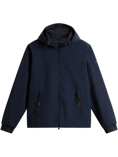 Woolrich Soft Shell Zip-up Sweatshirt In Blue