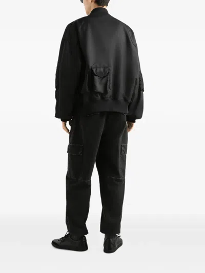Dolce & Gabbana Multi-pocket Bomber Jacket In Black