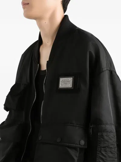 Dolce & Gabbana Multi-pocket Bomber Jacket In Black