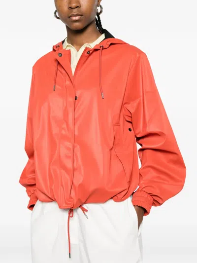 Rains String W Jacket In Orange