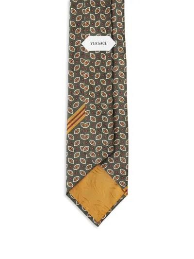 Versace Printed Jacquard Silk Tie In Multi