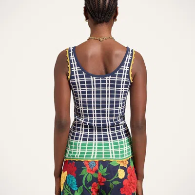 La Doublej Check Ribbed Top In Multi