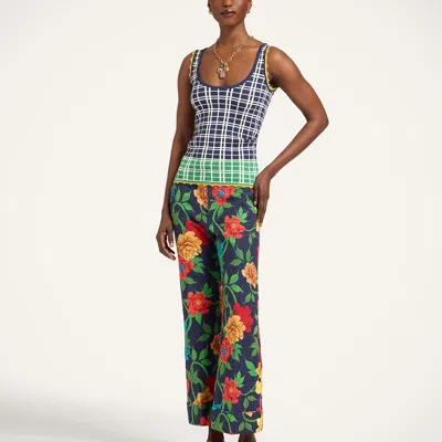 La Doublej Check Ribbed Top In Multi