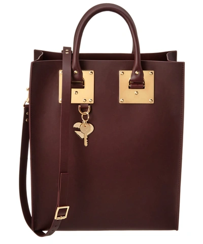Sophie Hulme Albion Leather Tote' In Oxblood