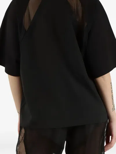 Pinko Mesh-panel T-shirt In Black