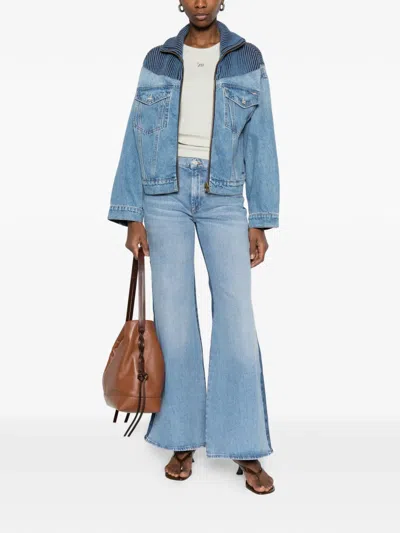 7 For All Mankind Panel Jeans In Blue