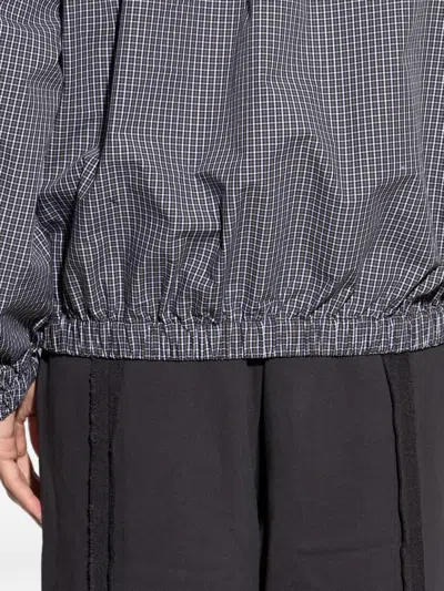 Umbro Hooded Check-pattern Jacket In Gray