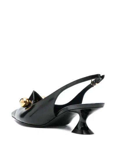 Lanvin Slingback Pumps Pointed Toe Curved Heel In Black