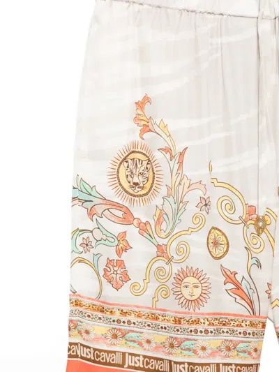 Just Cavalli Drawstring Shorts In White