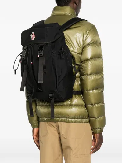 Moncler Leather-trimmed Buckle-fastening Backpack In Purple