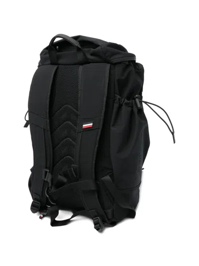 Moncler Leather-trimmed Buckle-fastening Backpack In Purple