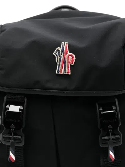 Moncler Leather-trimmed Buckle-fastening Backpack In Purple