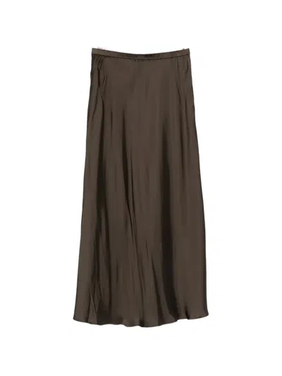 Samsoe & Samsoe Elasticated Midi Skirt In Brown