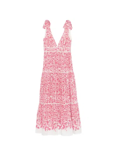 Poupette St Barth Perla Plunging Neck Dress In Multi