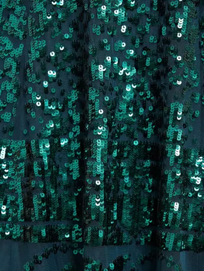 Needle & Thread Aurora Sequin-embellished Gown Maxi Dress In Green