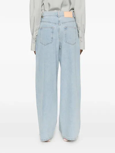 System Pleated Button-fastening Jeans In Blue