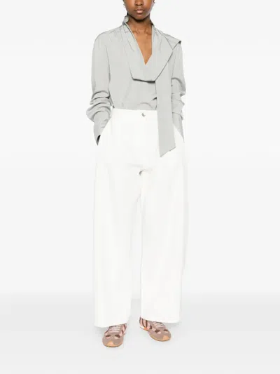 System Tie-neck Blouse In Gray