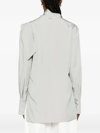 System Tie-neck Blouse In Gray