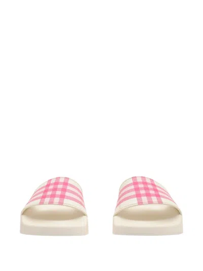Burberry Check Slides In Pink