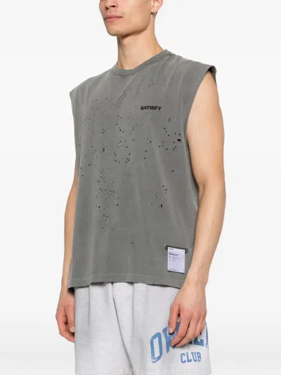 Satisfy Mothtech Muscle Tee In Gray